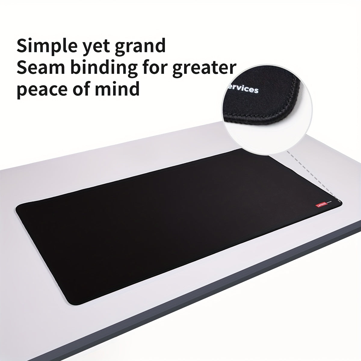 Lenovo Large Non-Slip Mouse Pad - Extra Thick Gaming & Office Desk Mat with Anti-Slip Base, Precision Locked Edges, Heavy Duty Rubber backing, Compatible with PC, Laptop, Desktop Computers - Ideal for Gamers and Professionals