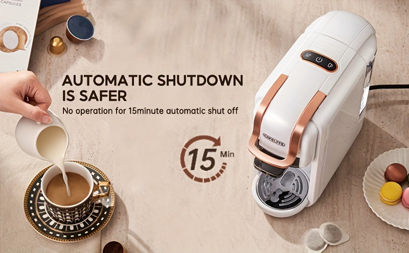 CAFELFFE Multifunctional Capsule Coffee Machine | Italian Espresso Machine | Hot and Cold Use | Quick Heating | Compatible with NES Capsules, DG Capsules, ESEpod | Automatic Coffee Maker for Home and Office | Great Gift for D