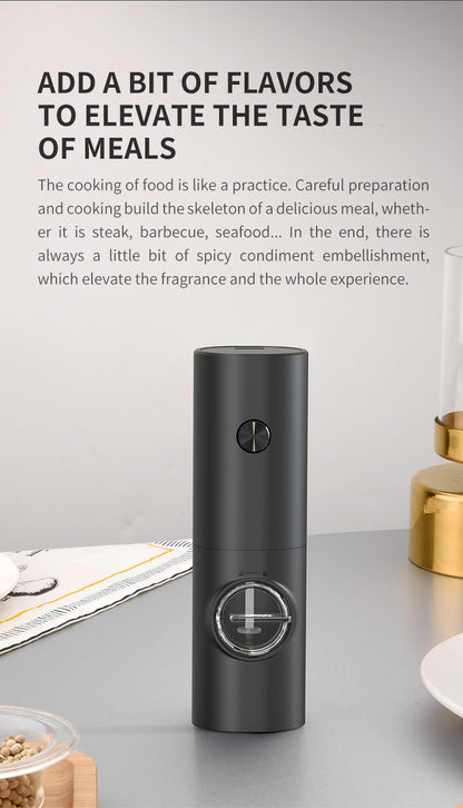 1pc Electric Salt And Pepper Grinder With Adjustable Coarseness Refillable, Pepper Mill, Battery Powered, Kitchen Automatic Grinder, Kitchen Gadgets