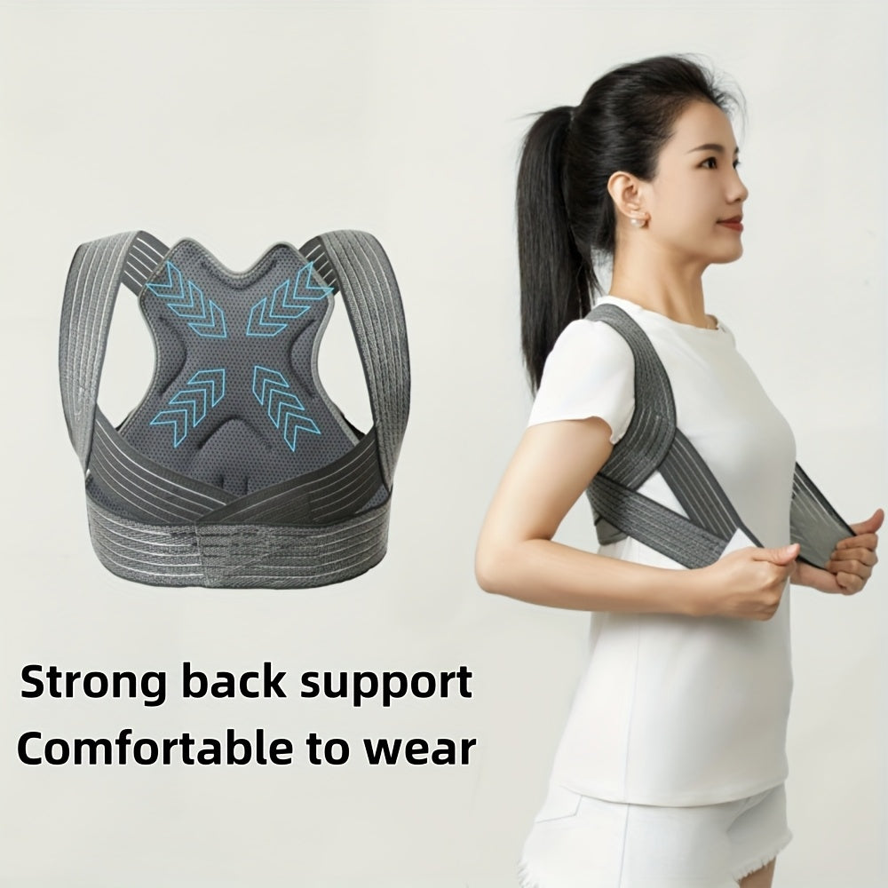 Posture corrector, unisex adjustable posture trainer with breathable mesh, lightweight and comfortable, suitable for gym and daily use, fitness accessory