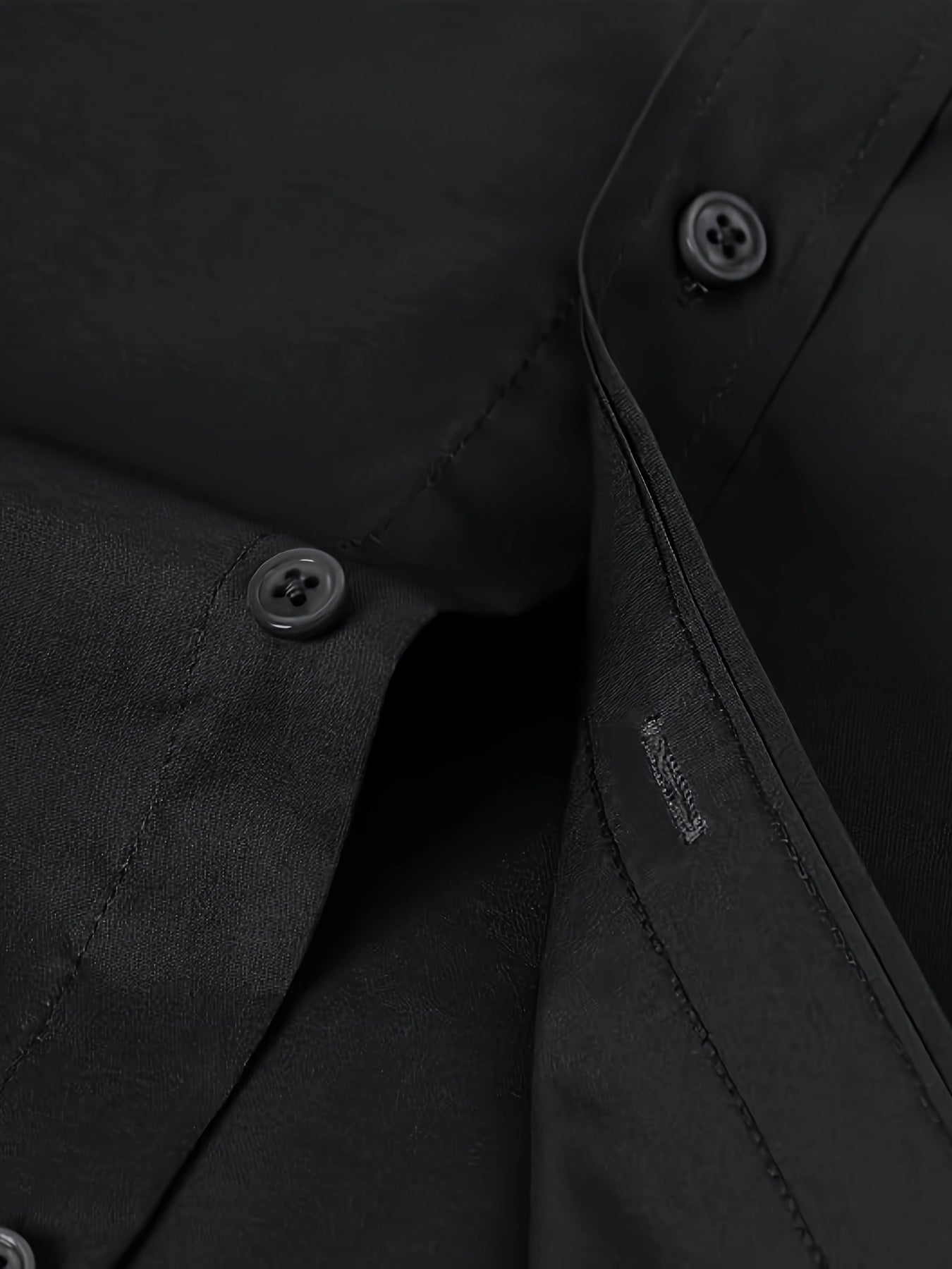 Camisola de homem de manga comprida com corte slim - 55% algodão, 40% poliéster, 5% elastano, cor lisa, para todas as estações, tecido plano, fecho com botões, gola de lapela, ideal para o fim de semana, 125 g/m²