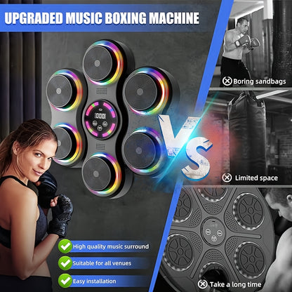 Best Gifts -Music Boxing Machine -9 Speed Modes Musical Music Boxing Machine with Music Boxes with Boxing Glove LED Light Electronic Boxing Machine with 9 Speed Modes And Counting Mode, Birthday Gifts, Boxing Bag, Boxing Punc