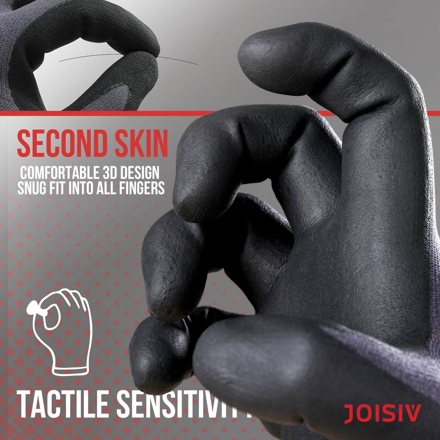 JOISIV 2/6 Pairs of Nitrile-Coated Rubber Gloves Featuring Microfoam Nitrile for a Robust Non-Slip Grip, Ideal for Gardening, Truck Driving, Auto Repairs, Laborers, Home Renovations, And Everyday Tasks.