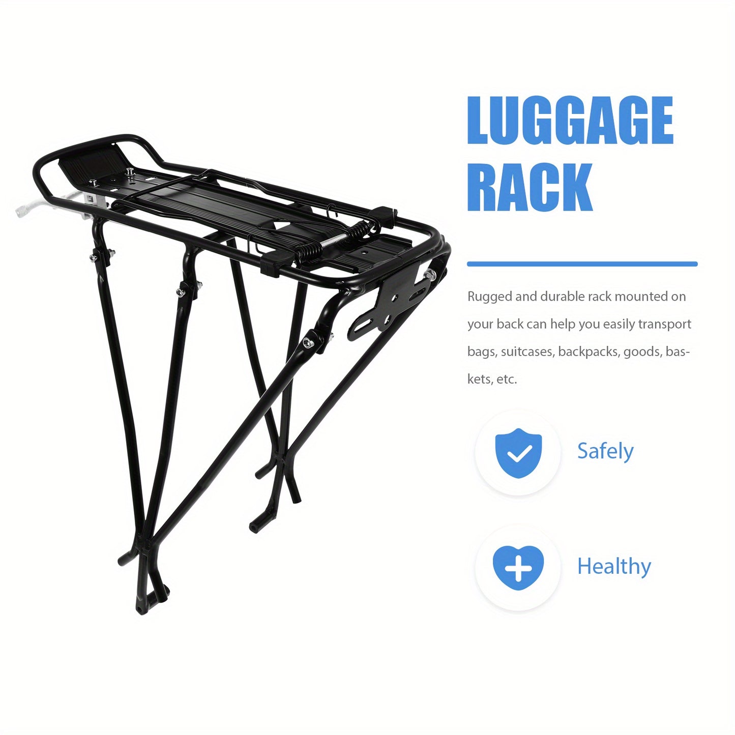 High-Quality Black Stainless Steel Electric Bike Rear Rack - Durable, Rust-Resistant, Easy to Install Carrier Basket for Dirt Bikes and Mountain Bikes, Mountain Bike Rack | Versatile Bike Rack | Stainless Steel Rack