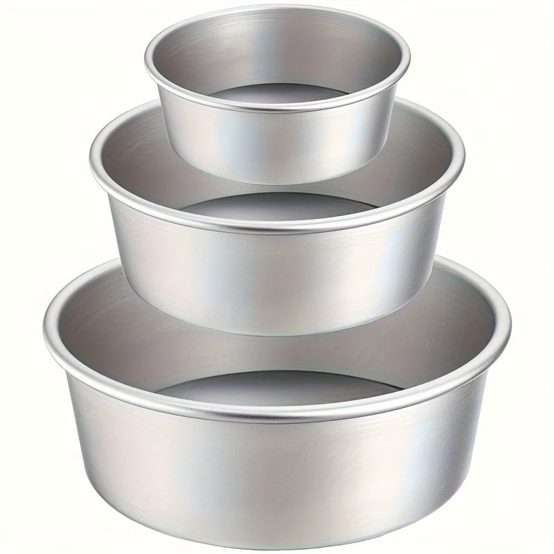 3pcs Cake Pan Set 10.16/15.24/20.32cm Aluminium Cake Mold With Removable Bottom Round Cake Baking Pans Kitchen Tools