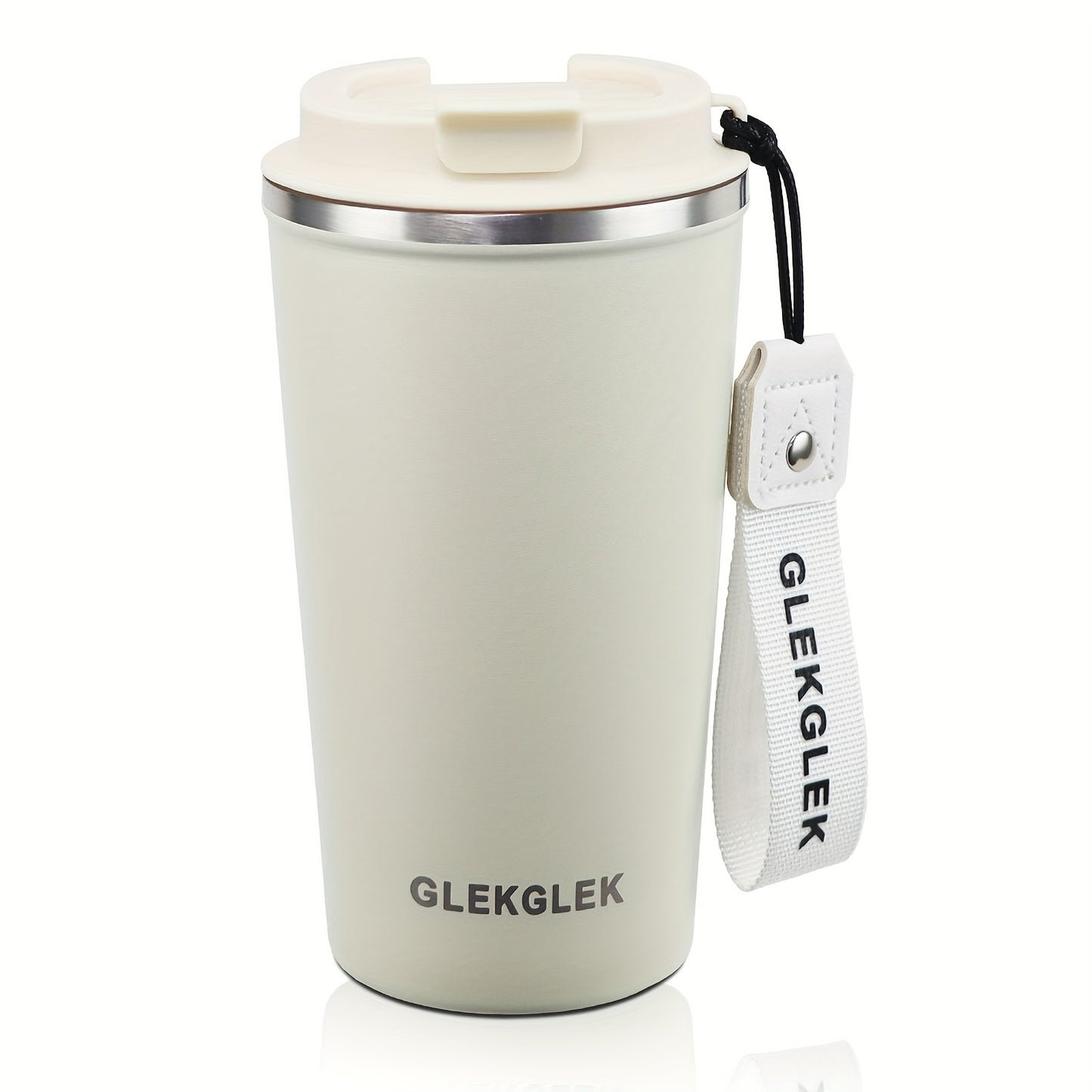 Glekglek 510ml Insulated Travel Mug with Paw Print &amp; Heart Design - Double Wall, Dent Prevention, Dishwasher Safe, Portable Coffee Mug for Valentine's Day, Thanksgiving, Christmas, Father's Day, Teacher's Day, Festive Drinks