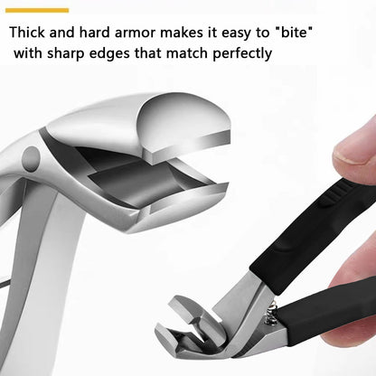 5pcs Thick Nail Toenail Clipper Set for Seniors - Angled Head Big Toe Nail Clippers with Catcher, Wide Jaw Opening Toenail Scissors Suitable for Thick Nails, Heavy Duty Nail Clippers with Nail File, Cuticle Nippers and Beauty