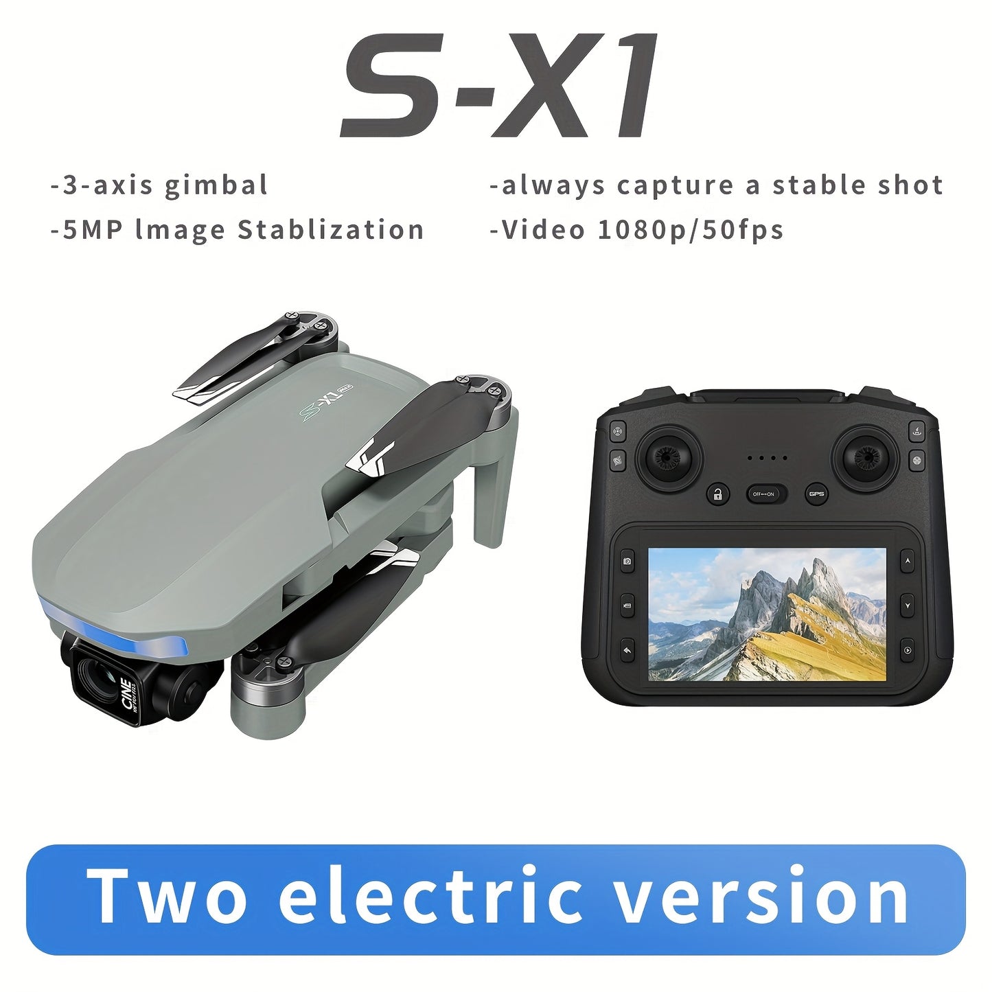 Multi battery set, Light. Stable. Powerful. S- X1 Under 249g with 3- Axis Gimbal Safe Return, Drone Flying, Professional Filming, Sleek Build, Compact Design, Durable Construction, Precision Engineering, Hightech Drone, Brush