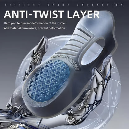 1 Pair High-Elasticity Gel Cushioned Insoles with Carbon Plate Arch Support, Thickened Non-Slip Stability, Breathable & Sweat-Absorbing Shock Absorption for Running, Basketball - Unisex Sports Shoe Accessories, Sports Footwea