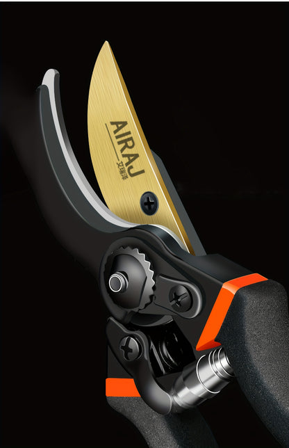 AIRAJ Heavy-Duty Garden Trimmer - Ultra-Sharp, Durable Manual Pruning Shears with Ergonomic Non-Slip Grip for Branches & Flowers