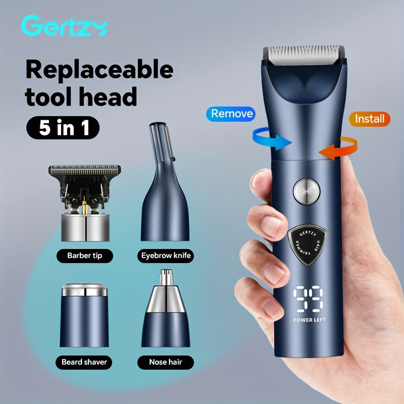 5-in-1 Men's Electric Beauty Kit - USB Charging Hair Trimmer, Eyebrow, Nose and Ear Trimmer, Shaver and Hair Trimmer, Hair Clipper, Beard Trimmer, Father's Day Gift