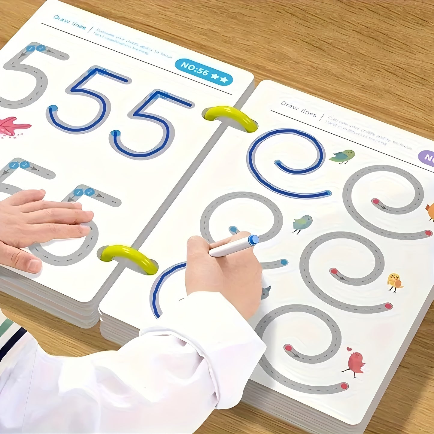 32-Page Reusable Magic Practice Notebook Set | Holistic Brain Development, Pen Control Training and Drawing Education Workbook | Learn Writing Skills, Paper Material, Educational Workbook | Color Pages | Durable Binding