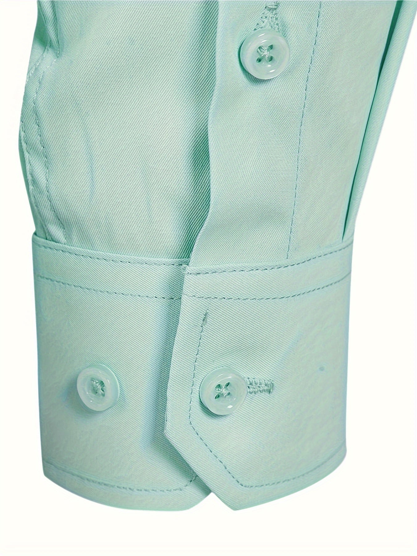 Camisola de homem de manga comprida com corte slim - 55% algodão, 40% poliéster, 5% elastano, cor lisa, para todas as estações, tecido plano, fecho com botões, gola de lapela, ideal para o fim de semana, 125 g/m²