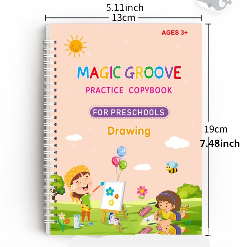 Early Education Bundle: 4 Books, 1 Pen, 6 Refills & 1 Pen Grip - Perfect For Kids Christmas And Halloween Gift!