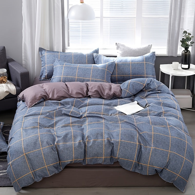 4pcs New Comfortable Breathable Bedding Set: 2 Pillowcases, 1 Duvet Cover, and 1 Fitted Sheet - Under Mount Fuji