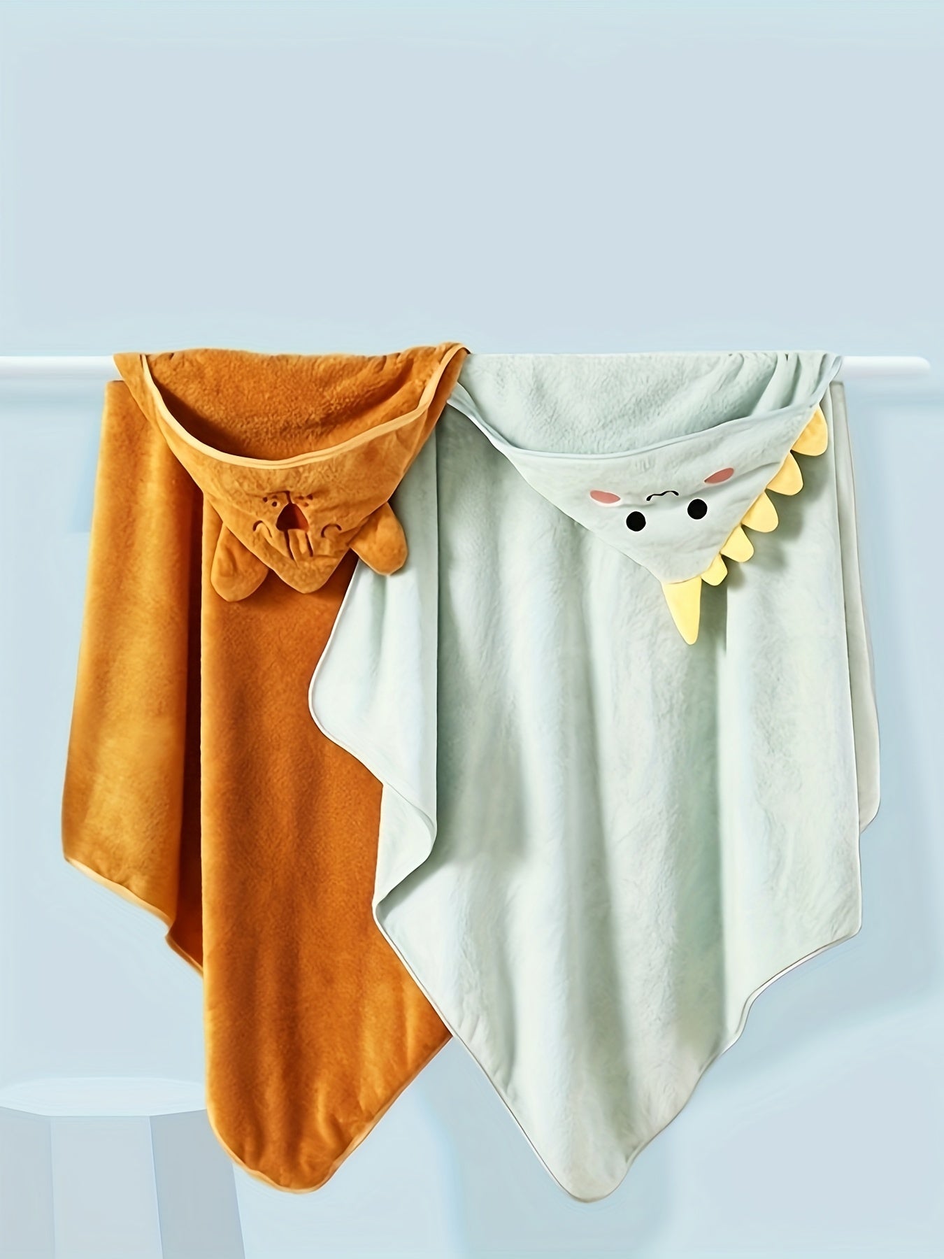 Baby Comfy Hooded Quick Drying Bath Towel For Bathroom Beach, Cute Cartoon Cloak For 0-3 Years Old, Ultra-Soft, Super Absorbent, Gentle-on-Skin Towel