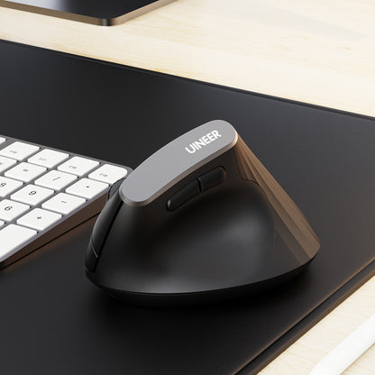 2.4GHz Wireless Vertical Mouse with Visible Battery Display, 6 Keys, Ergonomic Design, Plug and Play for Office and Study
