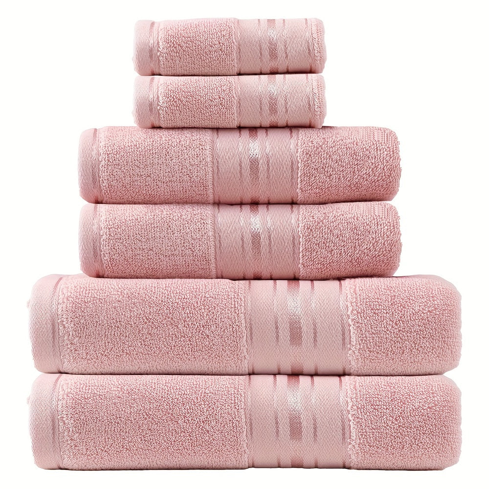 6pcs high-end j hotel bath towel set, 2 square towels, 2 towels, 2 bath towels, soft and skin-friendly, highly absorbent, suitable for bathrooms, hotels, and spas