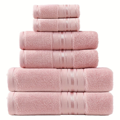 6pcs high-end j hotel bath towel set, 2 square towels, 2 towels, 2 bath towels, soft and skin-friendly, highly absorbent, suitable for bathrooms, hotels, and spas