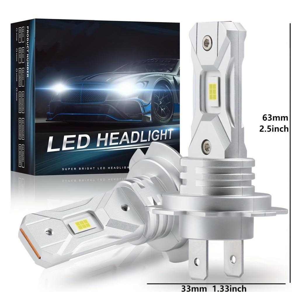 2pcs Turbo H7 LED Headlights 1:1 Mini Size HeadLamp Wireless 18000LM CSP Chips LED h7 Light for Car Bulb 6000K White 12V 60w, Automotive Lighting, Vehicle Headlights, Sleek Headlamp, Modern Headlight, Longlasting Bulb, Energy