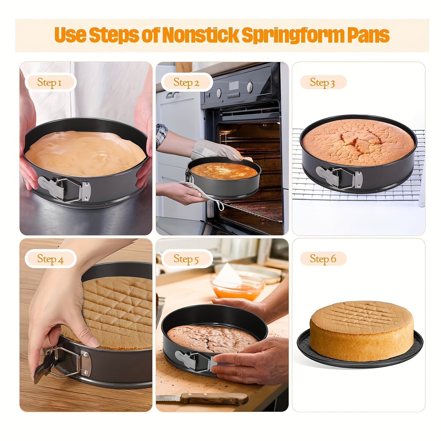 3pcs Christmas Baking Set, Carbon Steel Cake Pans with Detachable Base, Multi-Shaped Heart & Round Polycarbonate Molds, for Creative Cooking & Kitchen Supplies