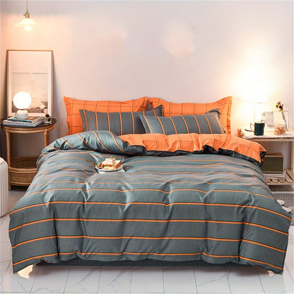 3-Piece Polyester Duvet Cover Set, Striped Print Bedding Set, Soft Comfortable Duvet Cover, For Bedroom, Guest Room (1*Duvet Cover + 2*Pillowcase, no core)