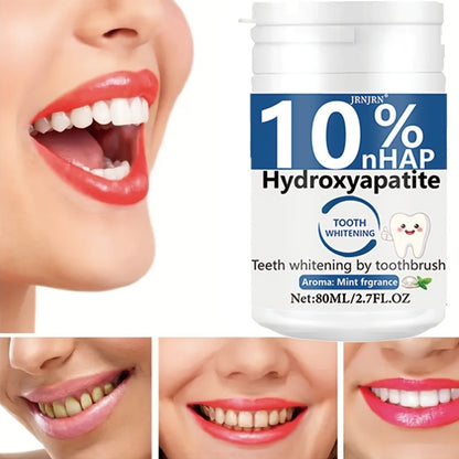 10% Hydroxyapatite Whitening Tooth Powder - Deep Cleansing & Fresh Breath, Strengthens Dental Care, Ideal for Daily Use & Travel, Oral Health & Hygiene Gift for Women & Men, Tooth Cleaning Essentials, Sleek Packaging, Oral Ca