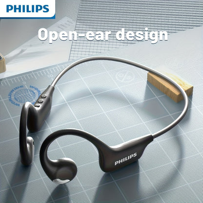 For Philips BT5.3 Wireless Headphones - Sporty Open-Back Design with Built-in Microphones, Neck Strap, Stereo Sound, USB-C Charging, Lightweight & Durable for Running, Gym, Workouts - Model TAA1708, Workout Headphones, Gym Ea