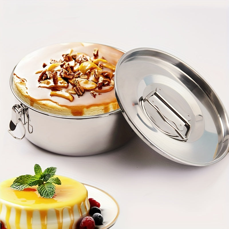 Stainless Steel Flan Pan, 63 Oz Flanera Mold Cooker For Baking, Compatible With Instant Pot 3 6 8qt, Custard Pan, Flan Dish With Lid, Tart Pan, Round Fluted Dish, Oven Safe.Cupcake & Pudding Baking!