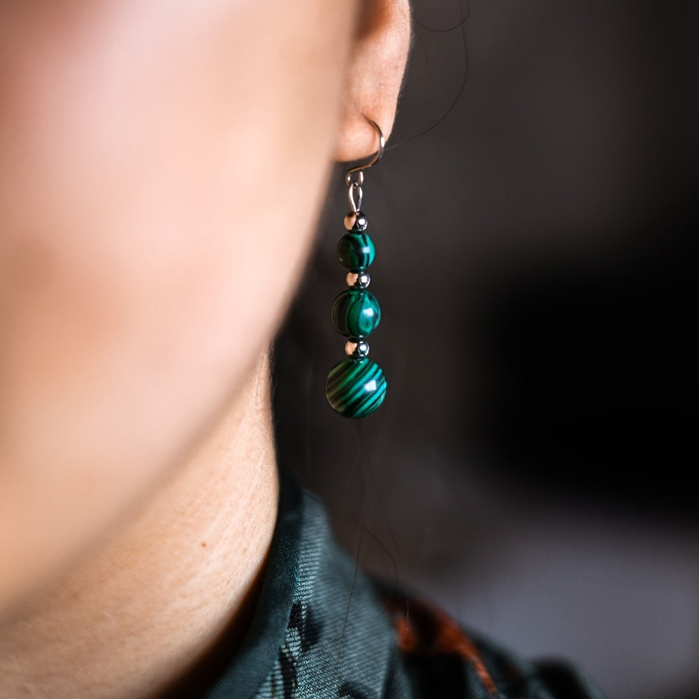 1Pair Handmade Natural Stone Earrings,Tiger Eye Bead Earrings,Aventurine Earrings,Carnelian Earrings for Women in Bohemian Style, Valentine's Day Gift