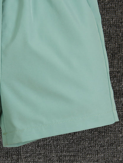 Boys' Summer Fashion Street Shirt Three-piece Set Only Selling Hats, Shirts and Shorts, Perfect for Outdoor