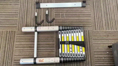 150kg Stainless Steel Ladder, 5m 4.4m 3.8m 3.2m 2.6m Telescopic Folding Ladder, Portable Safety Ladder, Suitable for Renovation And Maintenance, Garden Pruning, Orchard Picking, Warehouse Stocking, Ladder for Home, A Shape Ad