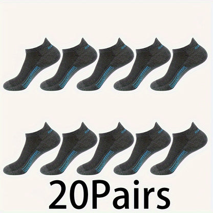 10 Pairs of Unisex No-Show Socks, Combed Cotton Breathable Mesh Casual Athletic Crew, Socks for Work, High Quality Socks for Men, Plus Size Mens Socks, Grippe Socks, Working Socks for Men, Casual Attire, Work Socks, Minimalis
