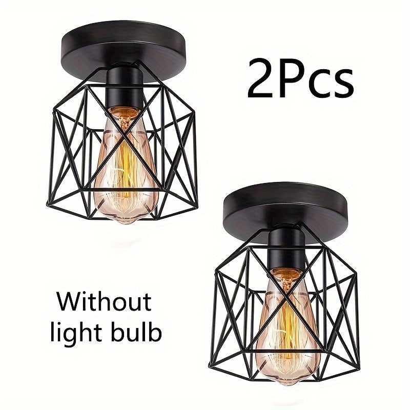 2pcs Modern Nordic Ceiling Lights, E27 Bulb Base, Kitchen Hallway Balcony Foyer Fixtures Without Bulbs