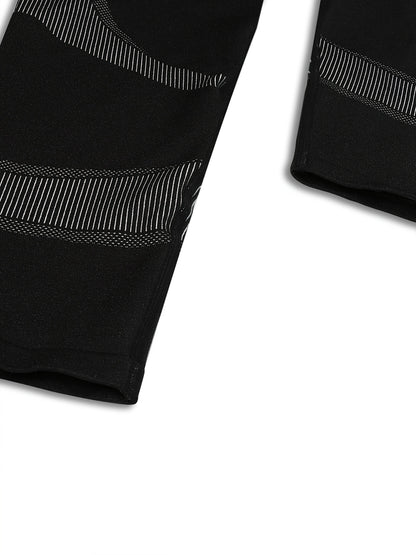1pc Women'S Plus Size High Waist Seamless Yoga Pants, Nylon & Spandex Stretch Fabric, Striped Pattern, Breathable Mesh, Non-Waterproof, Spring/Summer/Autumn Tights for Yoga & Fitness
