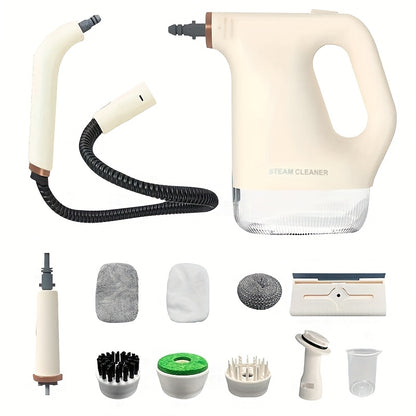 Portable high power handheld steam cleaner, 1300W adjustable temperature and pressure - capacity, maximum temperature 100°C, wide range of cleaning accessories, kitchen, bathroom, furniture and car multi-functional cleaning