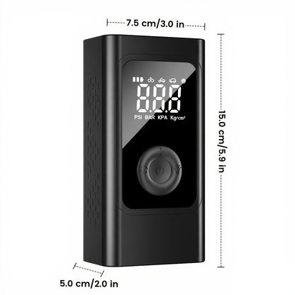 Portable Car Jump Starter with Air Compressor, 5.0 Gasoline/3.0L Diesel Battery Booster, 150PSI Automatic Shut-Off Tire Inflator, 12V Super Safe Lithium Jumper Box, Smart Electric Clamp, LCD Display & LED Light