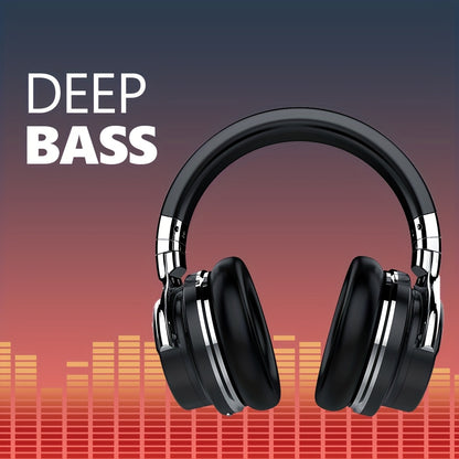 Wireless Headphones, Active Noise Cancelling Headphones with Microphone, Deep Bass, Over Ear Headphones, Comfortable Fit, 30H Playtime