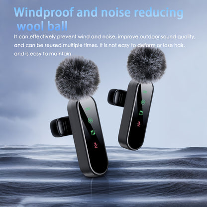 4-in-1 Professional Wireless Lavalier Microphone for 4 People, Plug-and-Play with Intelligent Noise Reduction, Windproof Ball, Compatible with Smartphones, Laptops, and Tablets, USB-C Charging, 2.4G/3G/4G/5G, Video Conference
