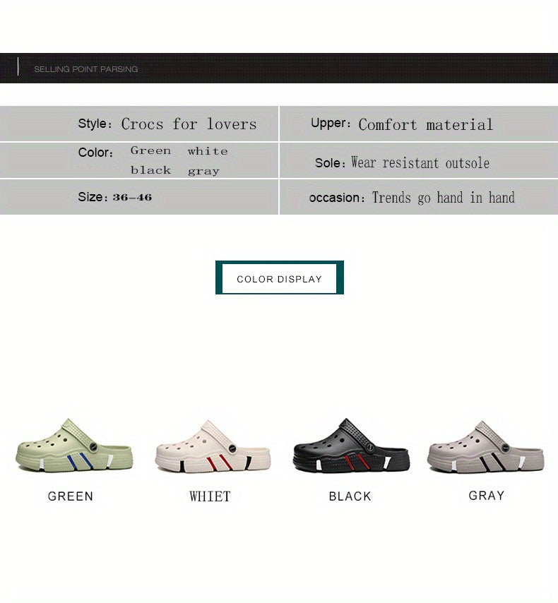 Tamancos unissexo, sapatos para jardim, chinelos leves antiderrapantes, sandálias casuais vazadas para praia, calçado adulto