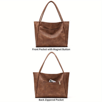Vintage Light Brown Women's Tote Bag, Large Capacity Multi-Functional    for Daily Commute