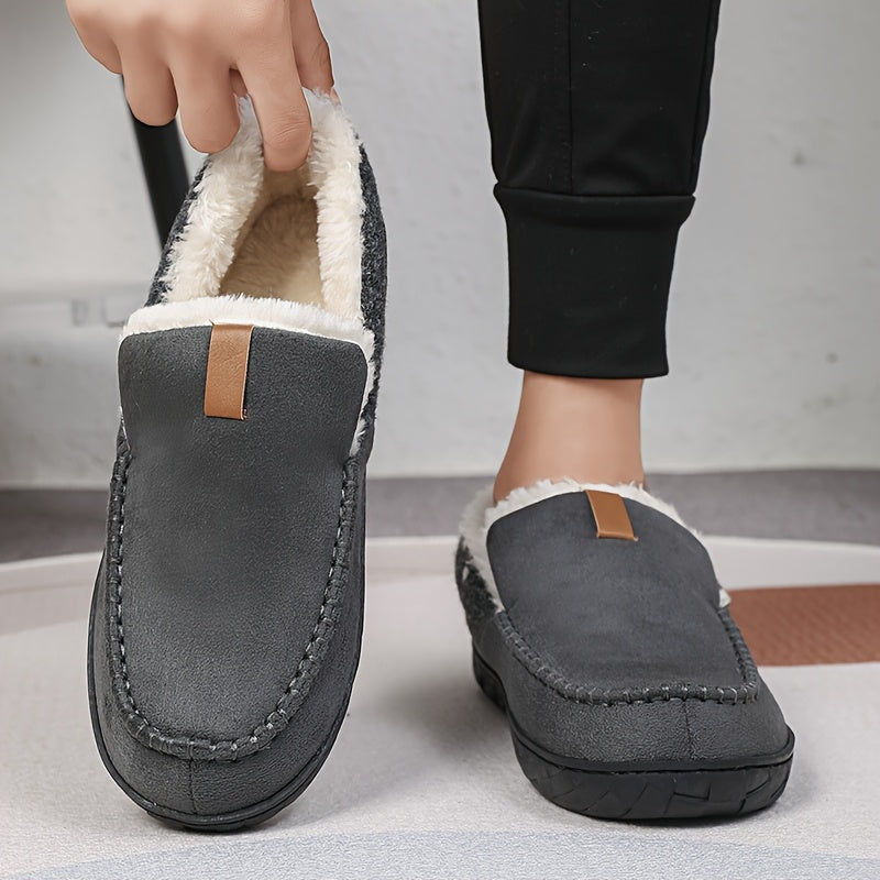 SKYGRASS Unisex Slip-On Slippers - Thick Cushioned EVA Sole, Soft Fabric Upper & Lining, Round Toe Design for Indoor/Outdoor Use - Winter Warmth, Casual Comfort - Ideal Gift for Men & Women, Indoor Slippers, Indoor Footwear,