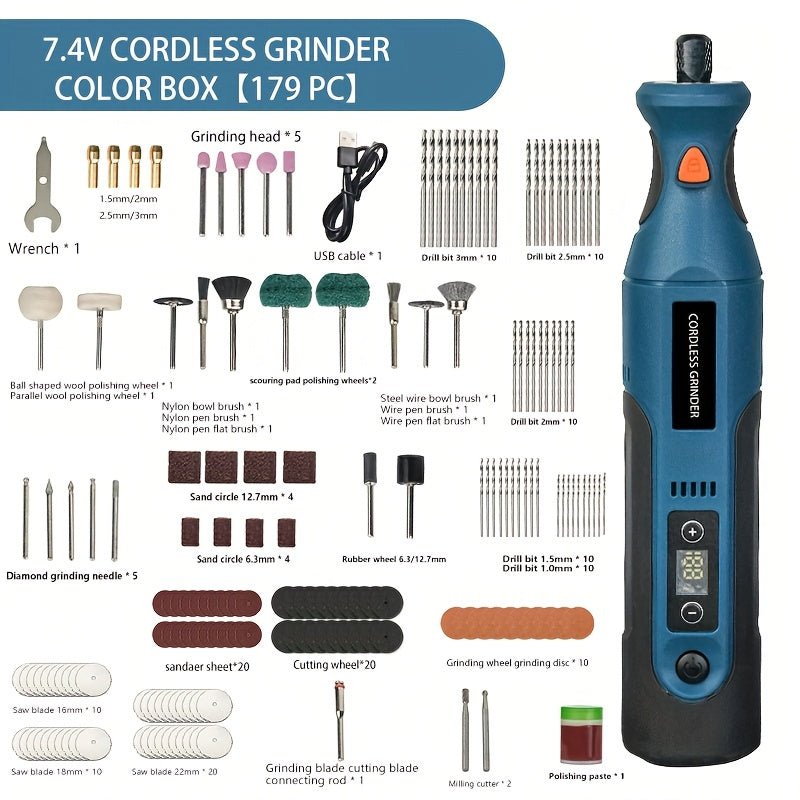 Rechargeable Electric Polishing Machine, 7.4V High Power Grinder, Wireless Rotary Tool with Battery, Adjustable Speed Carving Pen for Wood Carving and Polishing, Perfect Christmas Gift for Friends and Family