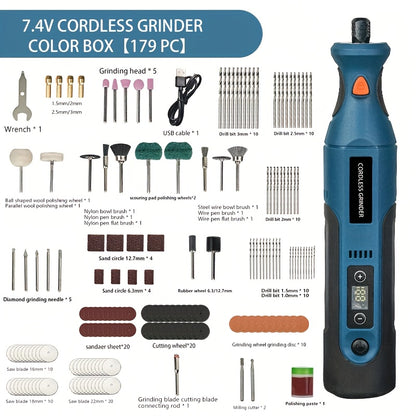 Rechargeable Electric Polishing Machine, 7.4V High Power Grinder, Wireless Rotary Tool with Battery, Adjustable Speed Carving Pen for Wood Carving and Polishing, Perfect Christmas Gift for Friends and Family