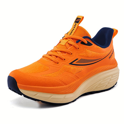 Bright Orange Unisex Running Shoes - Lightweight, All-Season Athletic Sneakers with Stability Support for Outdoor Sports, Gym, and Marathon Events, Marathon Footwear | Modern Running Shoes | Cushioned EVA Sole