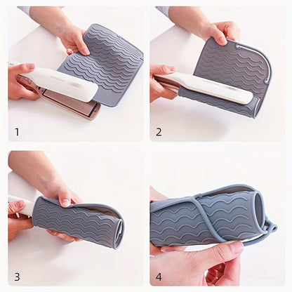 Almofada isolante profissional em silicone, antiderrapante, para ferramentas de modelação de cabelo quentes, acessório prático e portátil para arrumação.