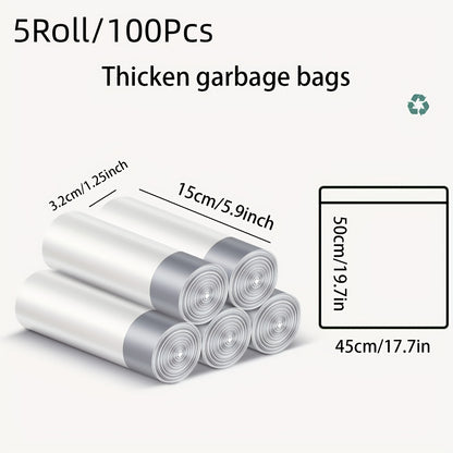 90pcs (6 Rolls) Heavy-Duty Large Reinforced Trash Bags with Heavy-Duty Reinforced Seams & Sturdy White Side/Top Handle - Heavy Weight 10kg/22 Capacity, Thick Polypropylene, Bathroom, Office, Home - 10L/30L Equivalent