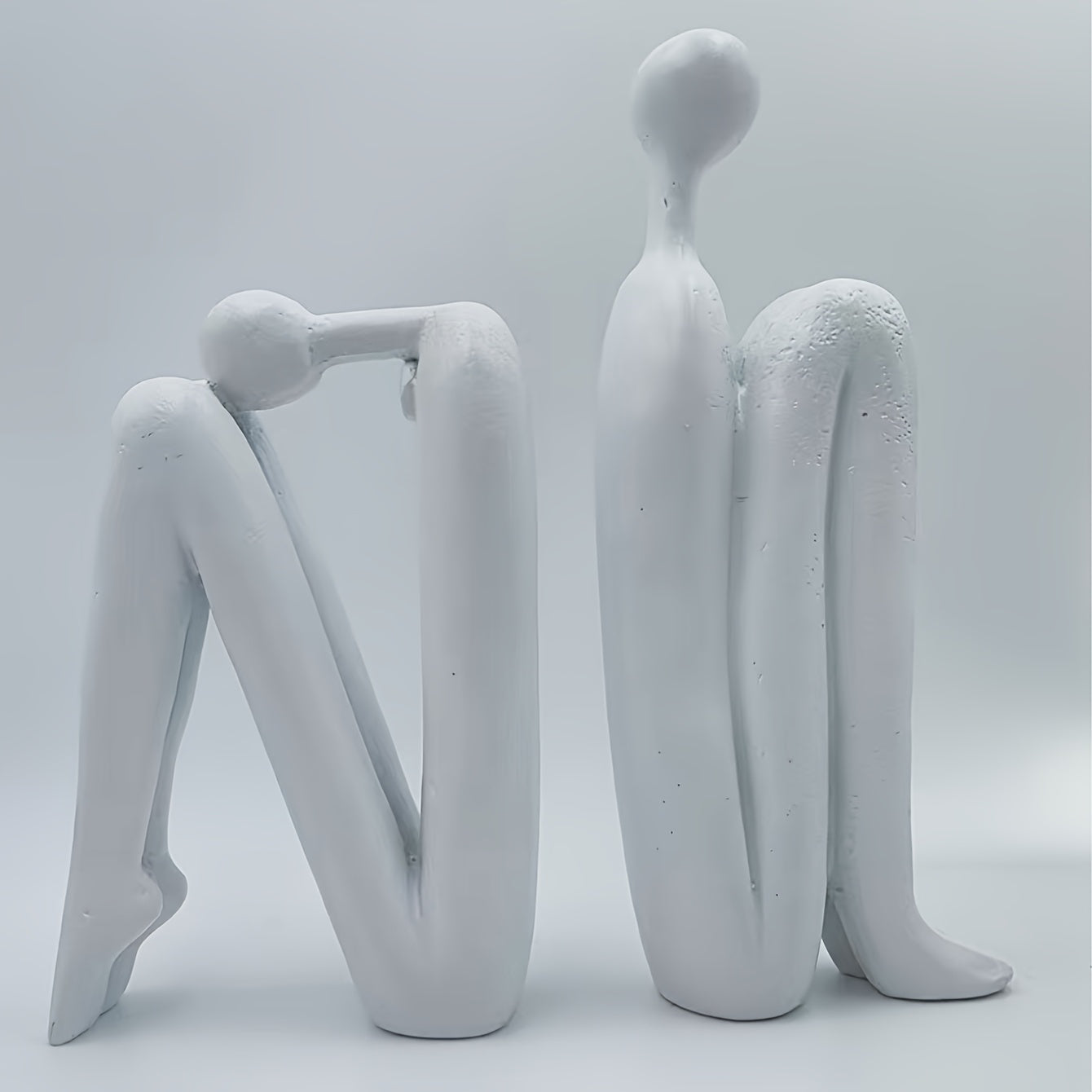 Modern Resin Seated Human Figure Bookends 2 Pieces