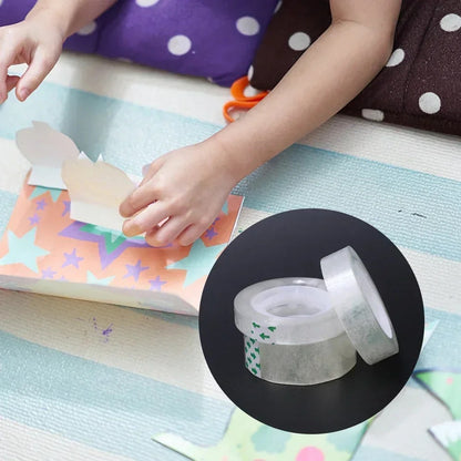 10 Rolls Heavy Duty Clear Packing Tape - Extra Strong Transparent Adhesive Tape, 0.8cm Wide (0.32in), for Gift Wrapping, Moving, Office, Crafts - Ideal for Home, Warehouse, Mailing, Office Supplies, Neatly Stacked Rolls