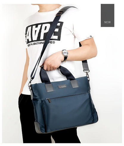 Unisex double shoulder strap design square bag Crossbady bag travel texture Oxford fabric casual crossbody bag multi compartment large capacity anti-theft shoulder bag workplace commuting briefcase